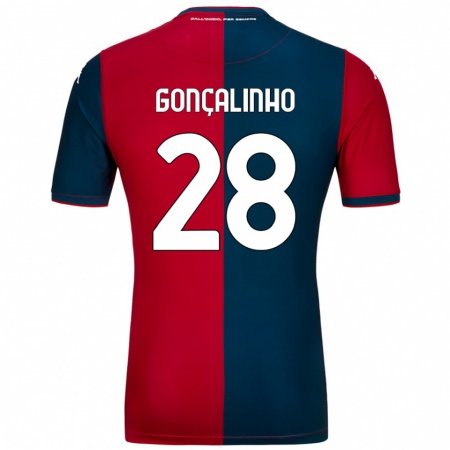 KandinyキッズJoão Gonçalinho#28赤 ダークブルーホームシャツ2024/25ジャージーユニフォーム