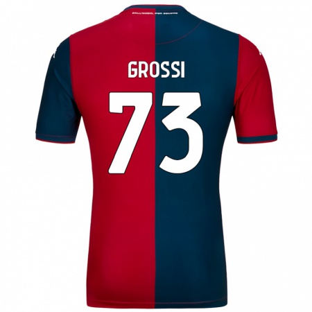 Kandiny Bambino Maglia Jacopo Grossi #73 Rosso Blu Scuro Kit Gara Home 2024/25 Maglietta