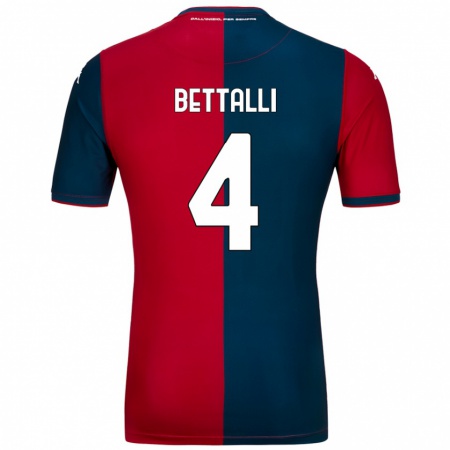 Kandiny Bambino Maglia Giorgia Bettalli #4 Rosso Blu Scuro Kit Gara Home 2024/25 Maglietta