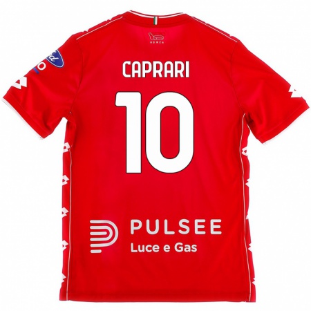 Kandiny Bambino Maglia Gianluca Caprari #10 Rosso Bianco Kit Gara Home 2024/25 Maglietta