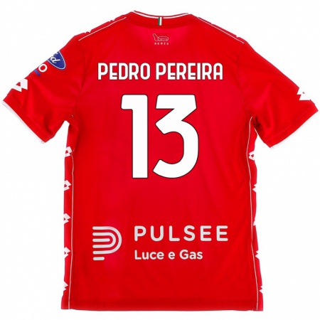 Kandiny Niño Camiseta Pedro Pereira #13 Rojo Blanco 1ª Equipación 2024/25 La Camisa México