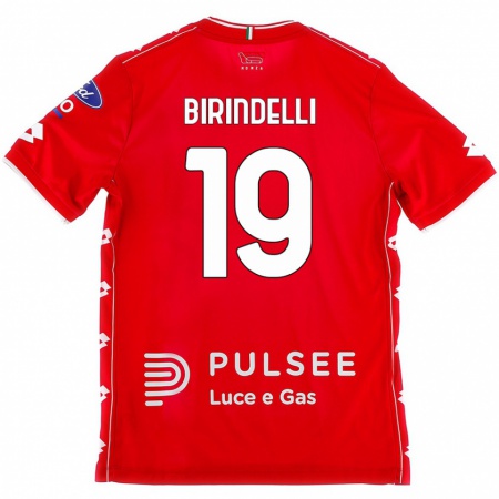 Kandiny Bambino Maglia Samuele Birindelli #19 Rosso Bianco Kit Gara Home 2024/25 Maglietta