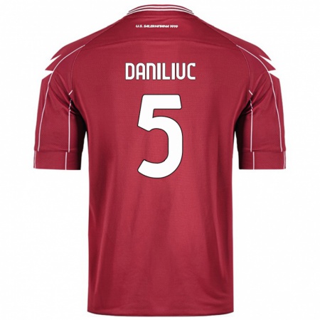 Kandiny Kinderen Flavius Daniliuc #5 Bordeauxrood Thuisshirt Thuistenue 2024/25 T-Shirt België