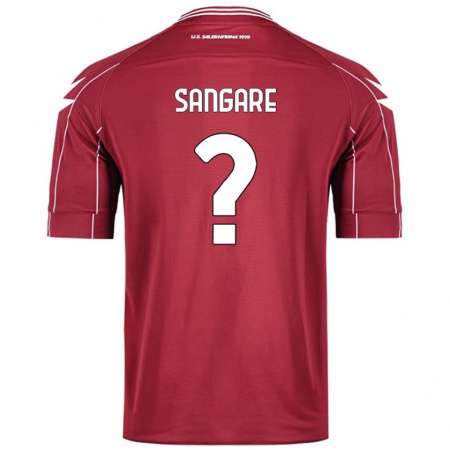 Kandiny Bambino Maglia Karim Sangare #0 Borgogna Kit Gara Home 2024/25 Maglietta