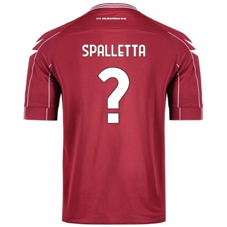 Kandiny Kinderen Emanuele Spalletta #0 Bordeauxrood Thuisshirt Thuistenue 2024/25 T-Shirt België