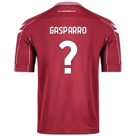 Kandiny Bambino Maglia Roberto Gasparro #0 Borgogna Kit Gara Home 2024/25 Maglietta