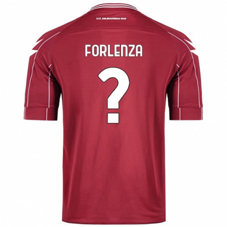 Kandiny Kinderen Carlo Forlenza #0 Bordeauxrood Thuisshirt Thuistenue 2024/25 T-Shirt België