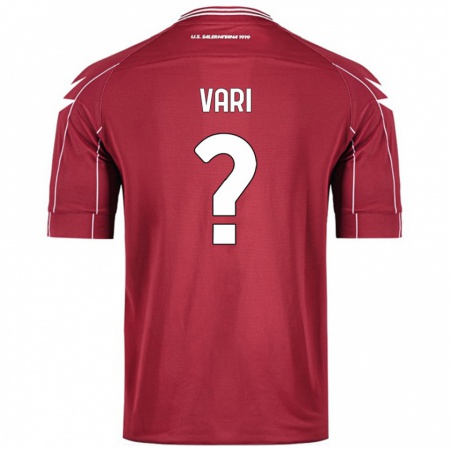 Kandiny Kinderen Filippo Vari #0 Bordeauxrood Thuisshirt Thuistenue 2024/25 T-Shirt België