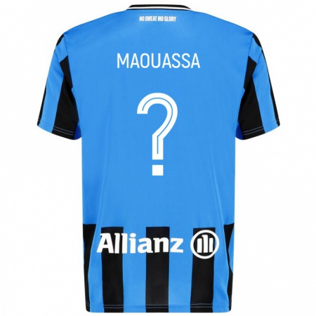 Kandiny Bambino Maglia Faitout Maouassa #0 Azzurro Nero Kit Gara Home 2024/25 Maglietta