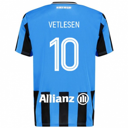 Kandiny Kinder Hugo Vetlesen #10 Himmelblau Schwarz Heimtrikot Trikot 2024/25 T-Shirt Österreich