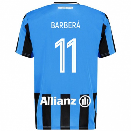 Kandiny Barn Víctor Barberá #11 Himmelsblå Svart Hemmatröja Matchtröjor 2024/25 Tröjor T-Tröja