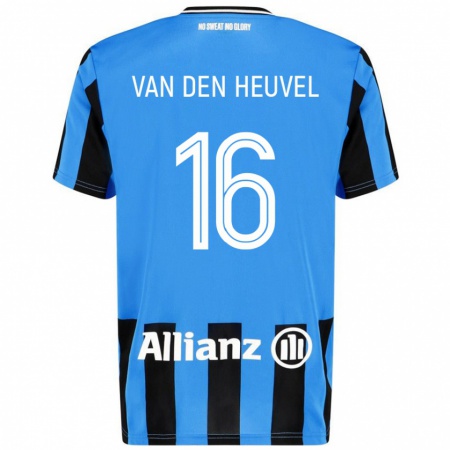 Kandiny Bambino Maglia Dani Van Den Heuvel #16 Azzurro Nero Kit Gara Home 2024/25 Maglietta