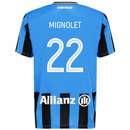 Kandiny Kinder Simon Mignolet #22 Himmelblau Schwarz Heimtrikot Trikot 2024/25 T-Shirt Österreich