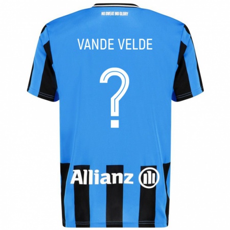 Kandiny Kinder Chloé Vande Velde #0 Himmelblau Schwarz Heimtrikot Trikot 2024/25 T-Shirt Österreich