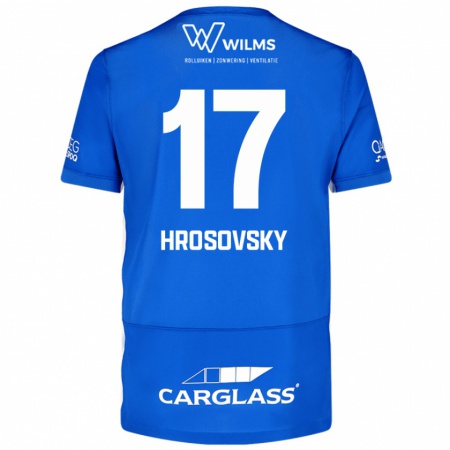 Kandiny Criança Camisola Patrik Hrosovsky #17 Azul Principal 2024/25 Camisa Brasil