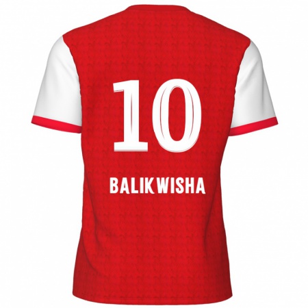 Kandiny Bambino Maglia Michel-Ange Balikwisha #10 Rosso Bianco Kit Gara Home 2024/25 Maglietta