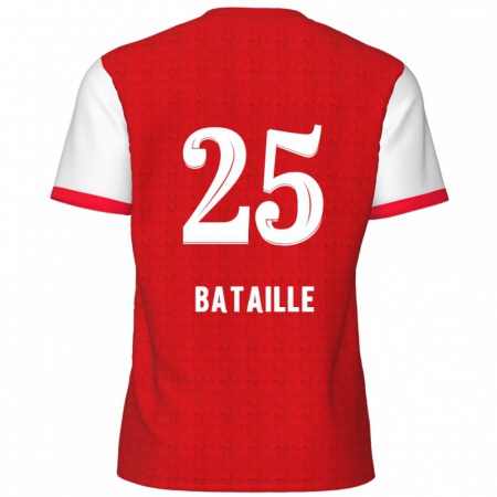 Kandiny Bambino Maglia Jelle Bataille #25 Rosso Bianco Kit Gara Home 2024/25 Maglietta