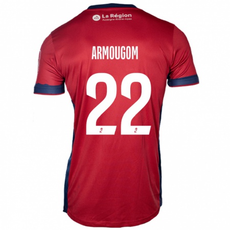 KandinyキッズYoël Armougom#22ライトバーガンディホームシャツ2024/25ジャージーユニフォーム