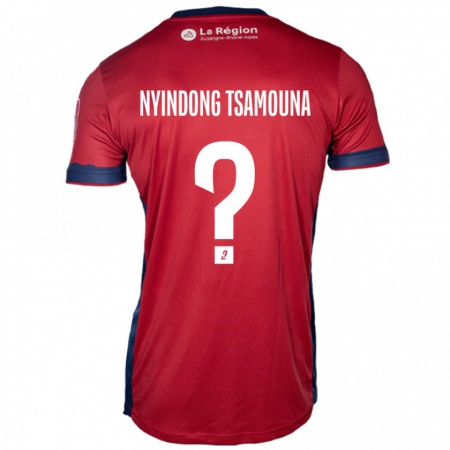 KandinyキッズJean Nyindong Tsamouna#0ライトバーガンディホームシャツ2024/25ジャージーユニフォーム