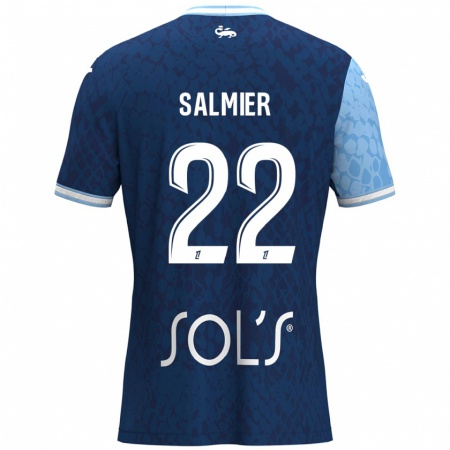 Kandiny Kinder Yoann Salmier #22 Himmelblau Dunkelblau Heimtrikot Trikot 2024/25 T-Shirt Österreich