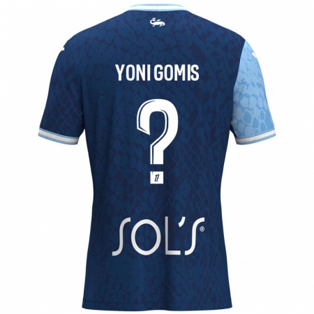 Kandiny Kinder Yoni Gomis #0 Himmelblau Dunkelblau Heimtrikot Trikot 2024/25 T-Shirt Österreich