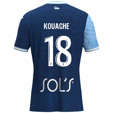 KandinyキッズÉva Kouache#18スカイブルー ダークブルーホームシャツ2024/25ジャージーユニフォーム