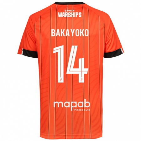 Kandiny Barn Tiemoué Bakayoko #14 Orange Hemmatröja Matchtröjor 2024/25 Tröjor T-Tröja