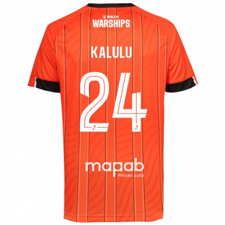 Kandiny Bambino Maglia Gédéon Kalulu #24 Arancione Kit Gara Home 2024/25 Maglietta