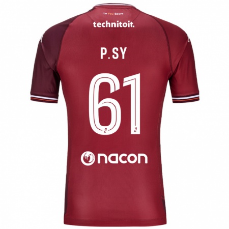 Kandiny Bambino Maglia Pape Sy #61 Rosso Granata Kit Gara Home 2024/25 Maglietta