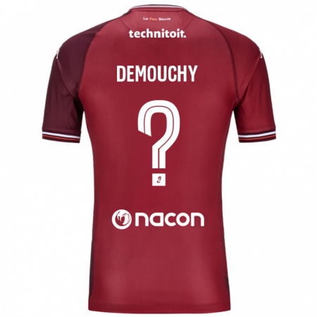 Kandiny Bambino Maglia Albin Demouchy #0 Rosso Granata Kit Gara Home 2024/25 Maglietta