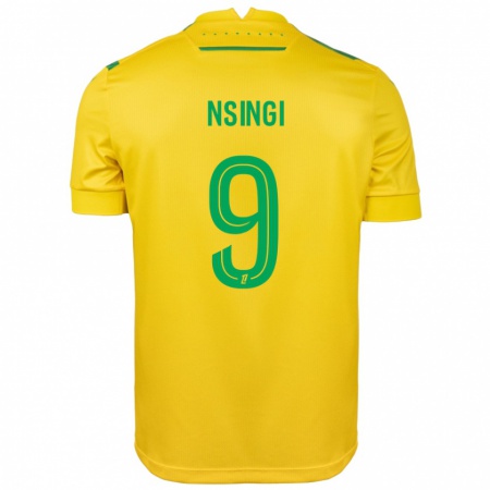 Kandiny Bambino Maglia Plamedi Nsingi #9 Giallo Verde Kit Gara Home 2024/25 Maglietta