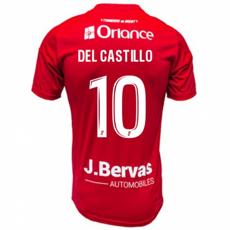 Kandiny Bambino Maglia Romain Del Castillo #10 Rosso Bianco Kit Gara Home 2024/25 Maglietta