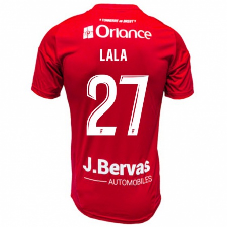 Kandiny Niño Camiseta Kenny Lala #27 Rojo Blanco 1ª Equipación 2024/25 La Camisa