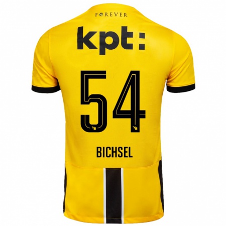 Kandiny Kinderen Joel Bichsel #54 Geel Zwart Thuisshirt Thuistenue 2024/25 T-Shirt België