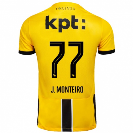 Kandiny Bambino Maglia Joël Monteiro #77 Giallo Nero Kit Gara Home 2024/25 Maglietta