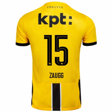 Kandiny Niño Camiseta Leana Zaugg #15 Amarillo Negro 1ª Equipación 2024/25 La Camisa