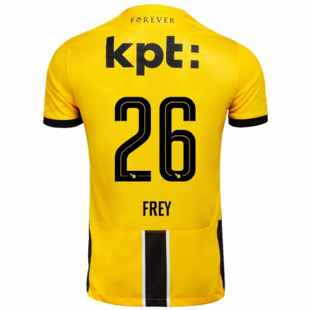 Kandiny Bambino Maglia Laura Frey #26 Giallo Nero Kit Gara Home 2024/25 Maglietta