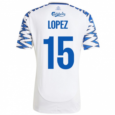 Kandiny Kinder Marcos López #15 Weiß Himmelblau Heimtrikot Trikot 2024/25 T-Shirt Österreich