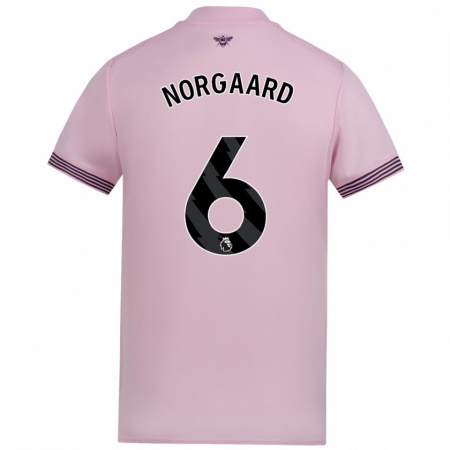 Kandiny Bambino Maglia Christian Nørgaard #6 Rosa Kit Gara Away 2024/25 Maglietta