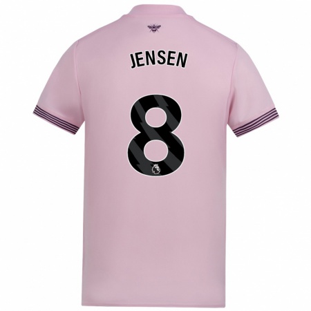 Kandiny Kinder Mathias Jensen #8 Rosa Auswärtstrikot Trikot 2024/25 T-Shirt Österreich