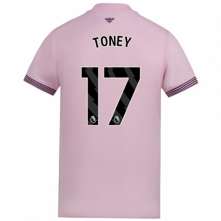 Kandiny Niño Camiseta Ivan Toney #17 Rosa 2ª Equipación 2024/25 La Camisa