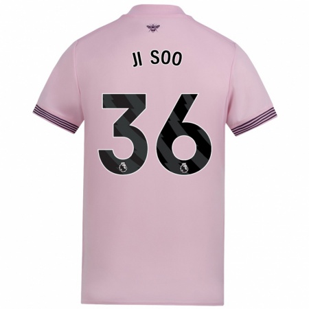 Kandiny Bambino Maglia Ji-Soo Kim #36 Rosa Kit Gara Away 2024/25 Maglietta