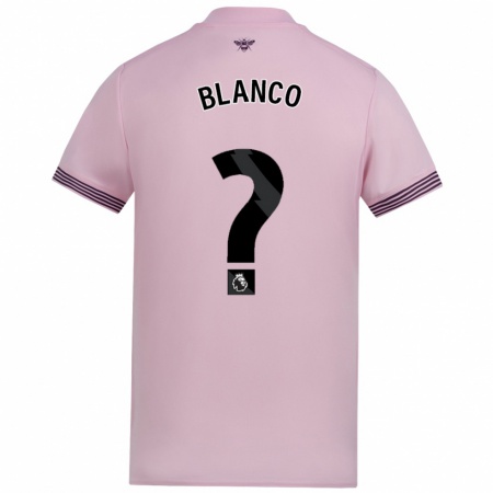 Kandiny Bambino Maglia John Blanco #0 Rosa Kit Gara Away 2024/25 Maglietta