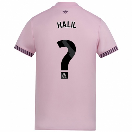 Kandiny Bambino Maglia Kaya Halil #0 Rosa Kit Gara Away 2024/25 Maglietta