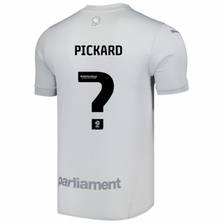 Kandiny Bambino Maglia Hayden Pickard #0 Grigio Argento Kit Gara Away 2024/25 Maglietta