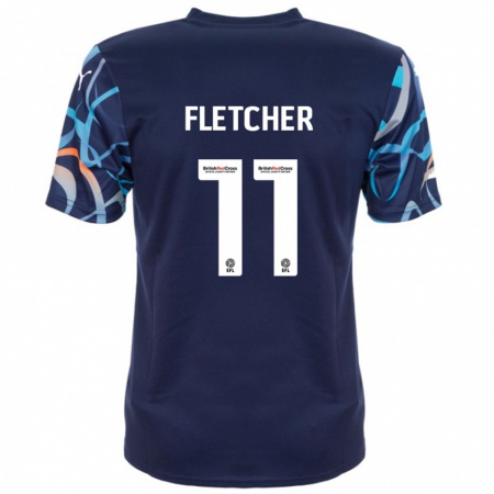 Kandiny Bambino Maglia Ashley Fletcher #11 Blu Navy Kit Gara Away 2024/25 Maglietta