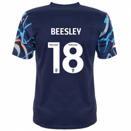 Kandiny Bambino Maglia Jake Beesley #18 Blu Navy Kit Gara Away 2024/25 Maglietta