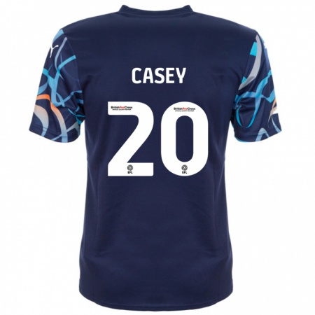 Kandiny Bambino Maglia Oliver Casey #20 Blu Navy Kit Gara Away 2024/25 Maglietta