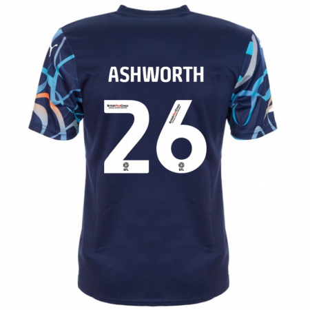 Kandiny Bambino Maglia Zac Ashworth #26 Blu Navy Kit Gara Away 2024/25 Maglietta