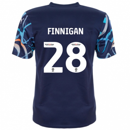 Kandiny Kinder Ryan Finnigan #28 Marineblau Auswärtstrikot Trikot 2024/25 T-Shirt Österreich